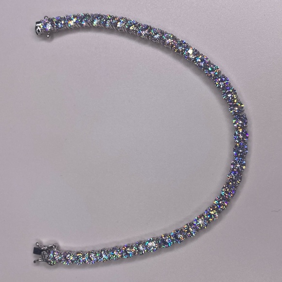 Jewelry - TENNIS BRACELET STERLING SILVER & SIMULATED ROUND DIAMONDS